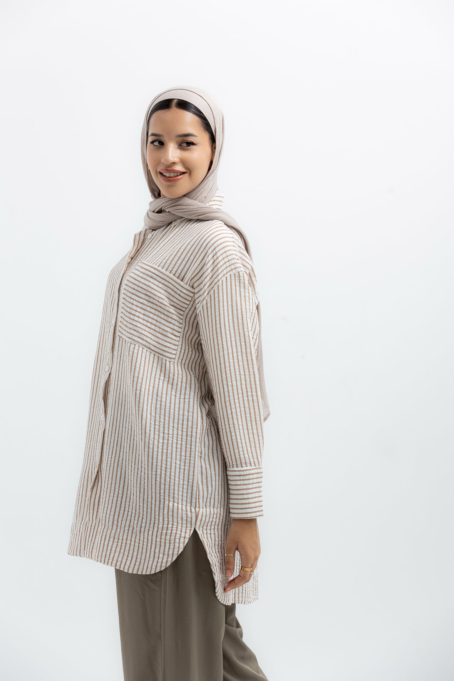 Wood striped chemise