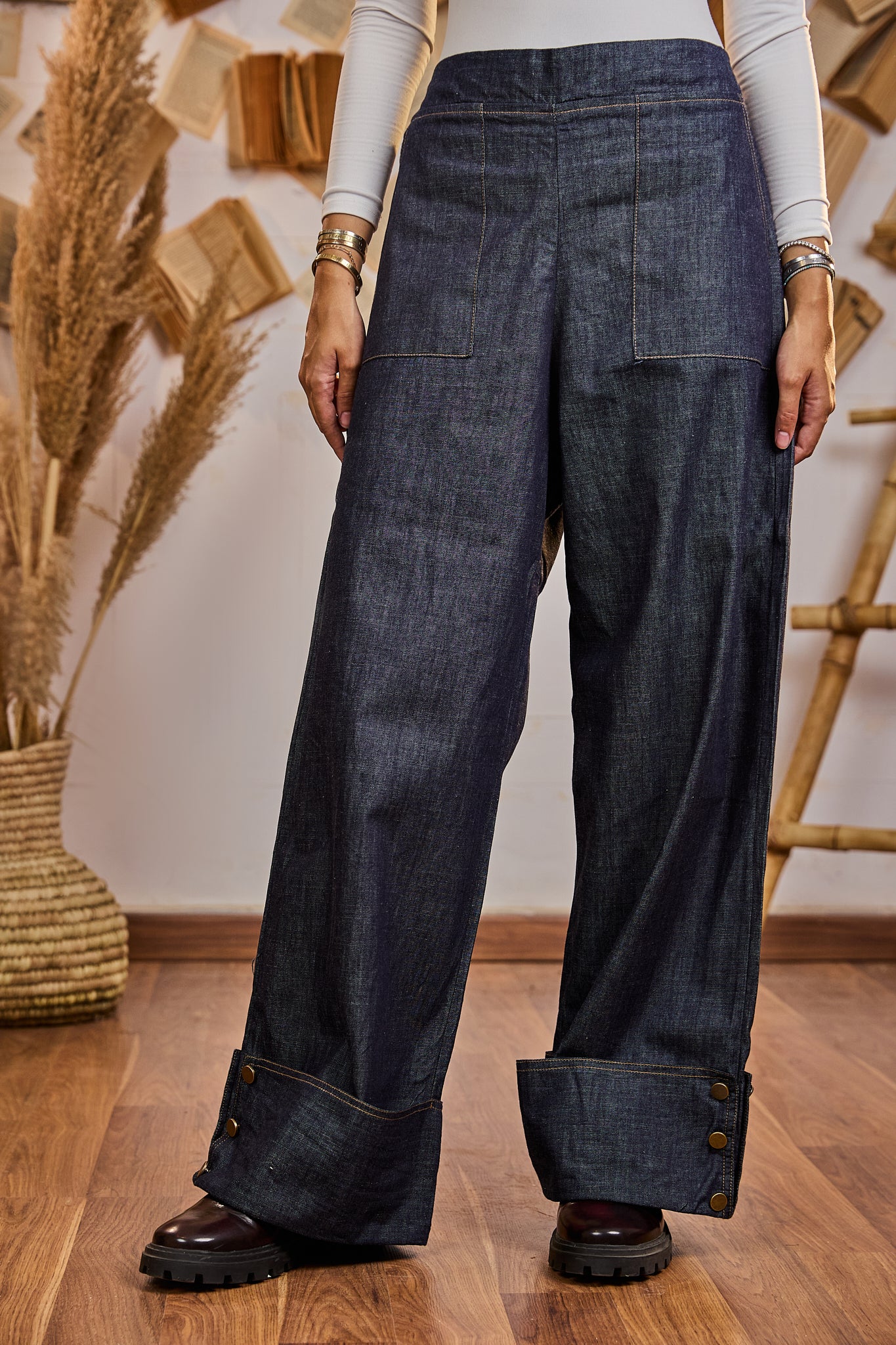 Buttoned Denim Gold Buttons