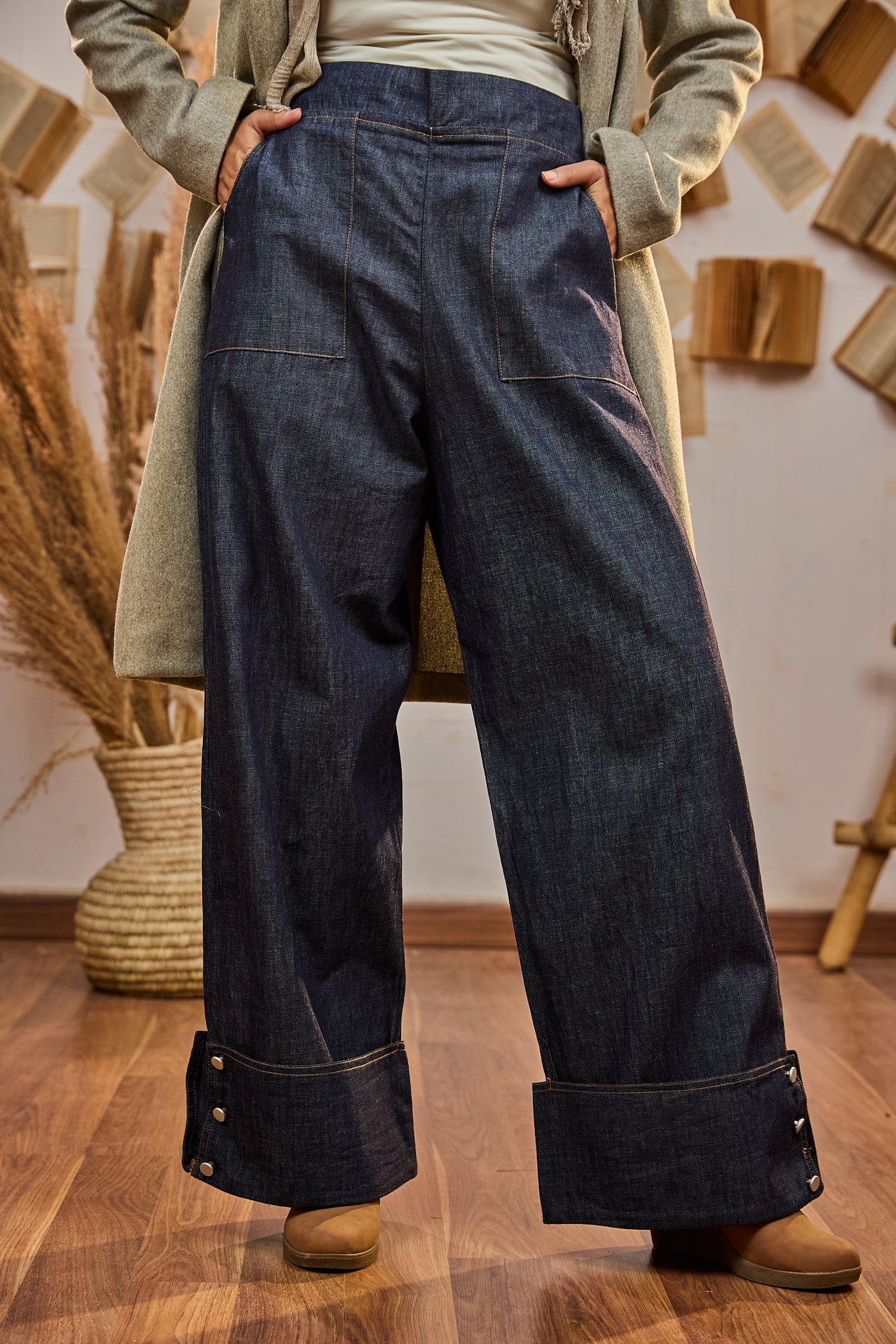 Buttoned Denim Silver buttons