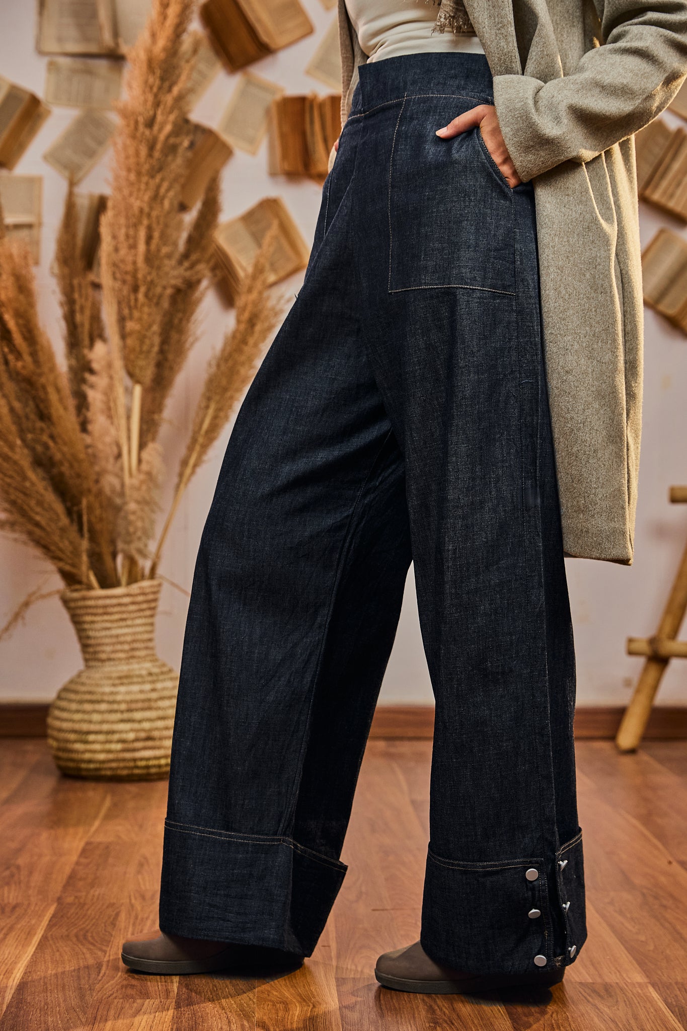 Buttoned Denim Silver buttons