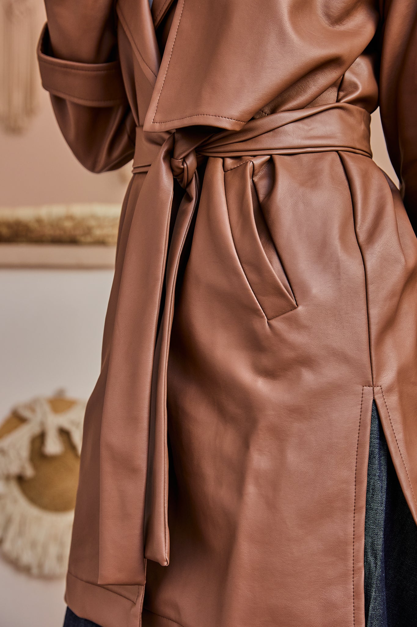 The Classic Leather Coat - Brown