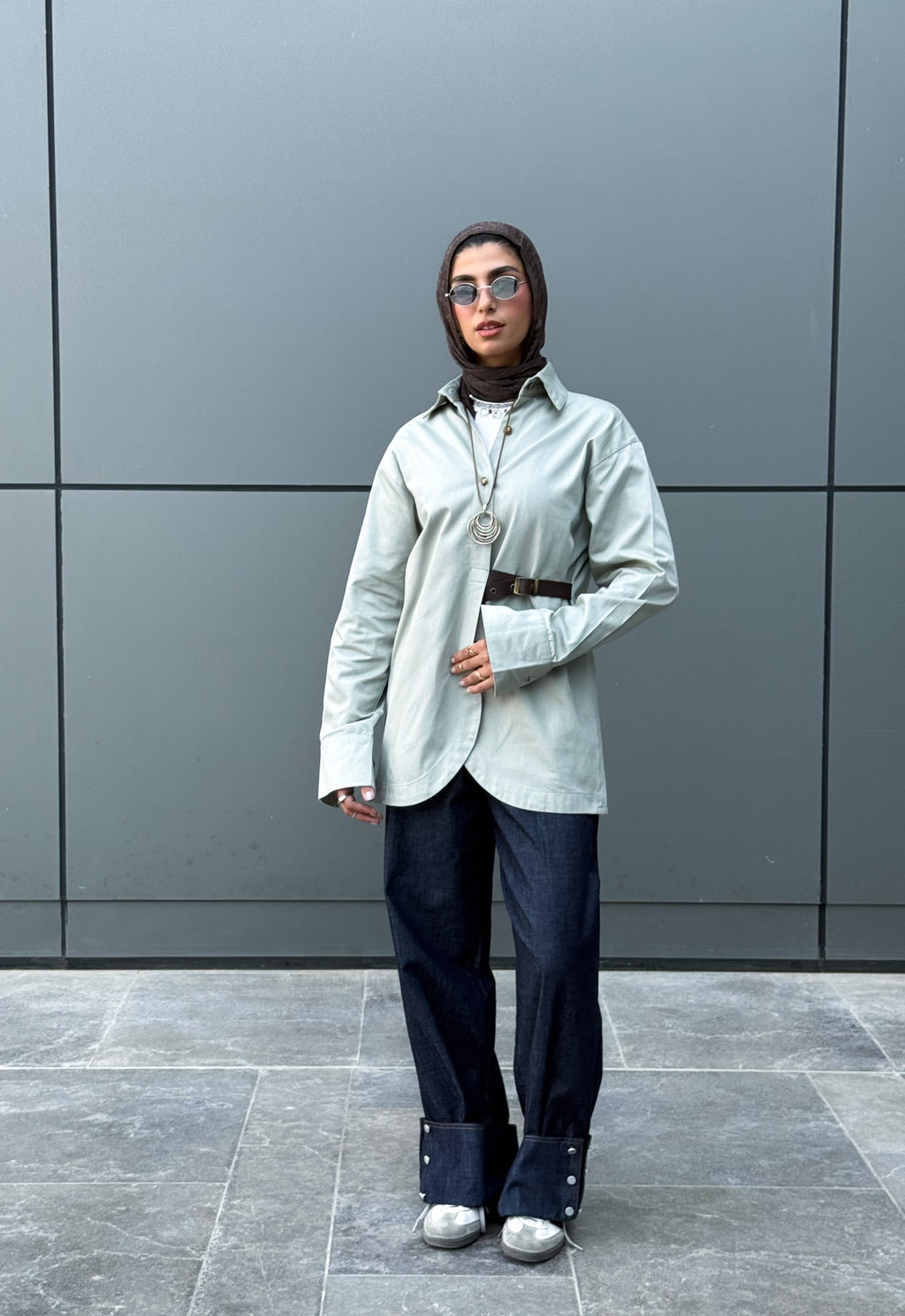 Side belt shirt - Mint