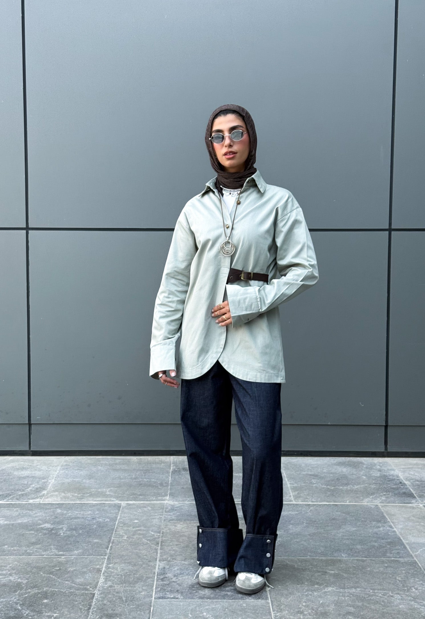 Side belt shirt - Mint