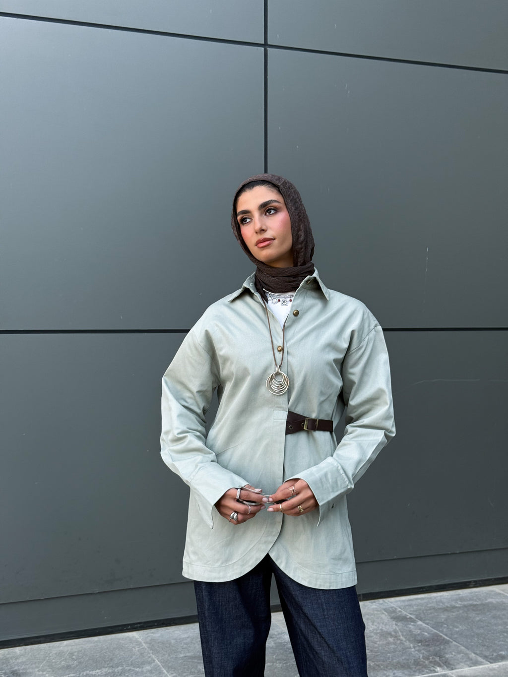 Side belt shirt - Mint