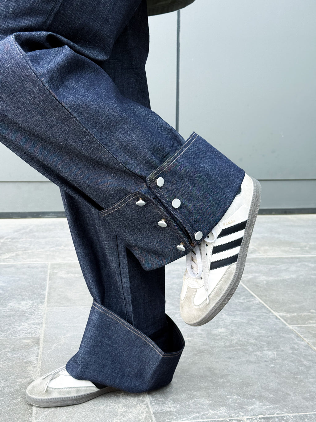 Buttoned Denim Silver buttons