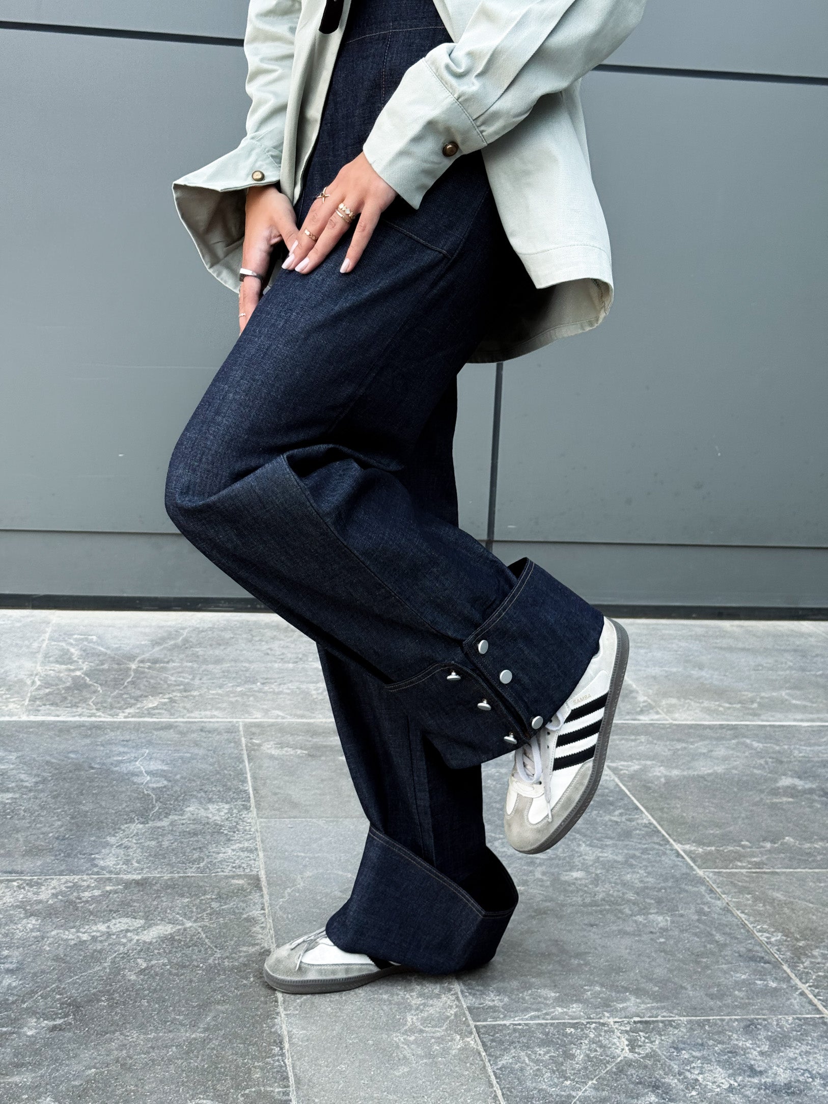 Buttoned Denim Silver buttons