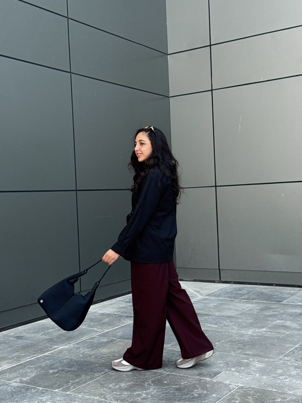 Side belt shirt - Black