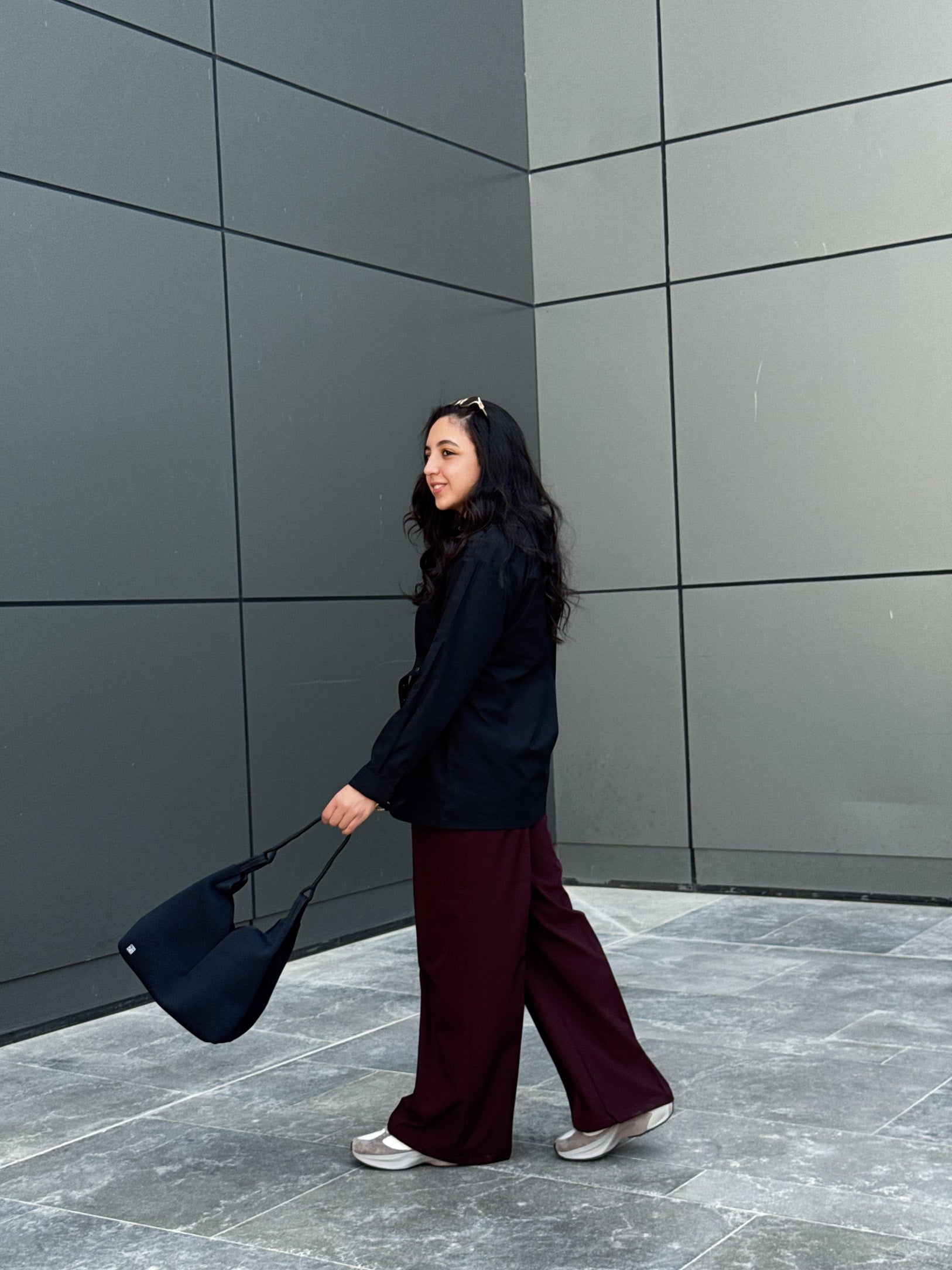 Side belt shirt - Black