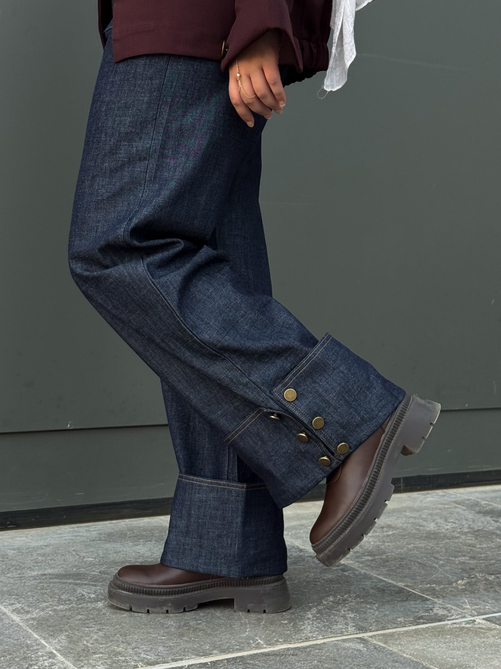 Buttoned Denim Gold Buttons