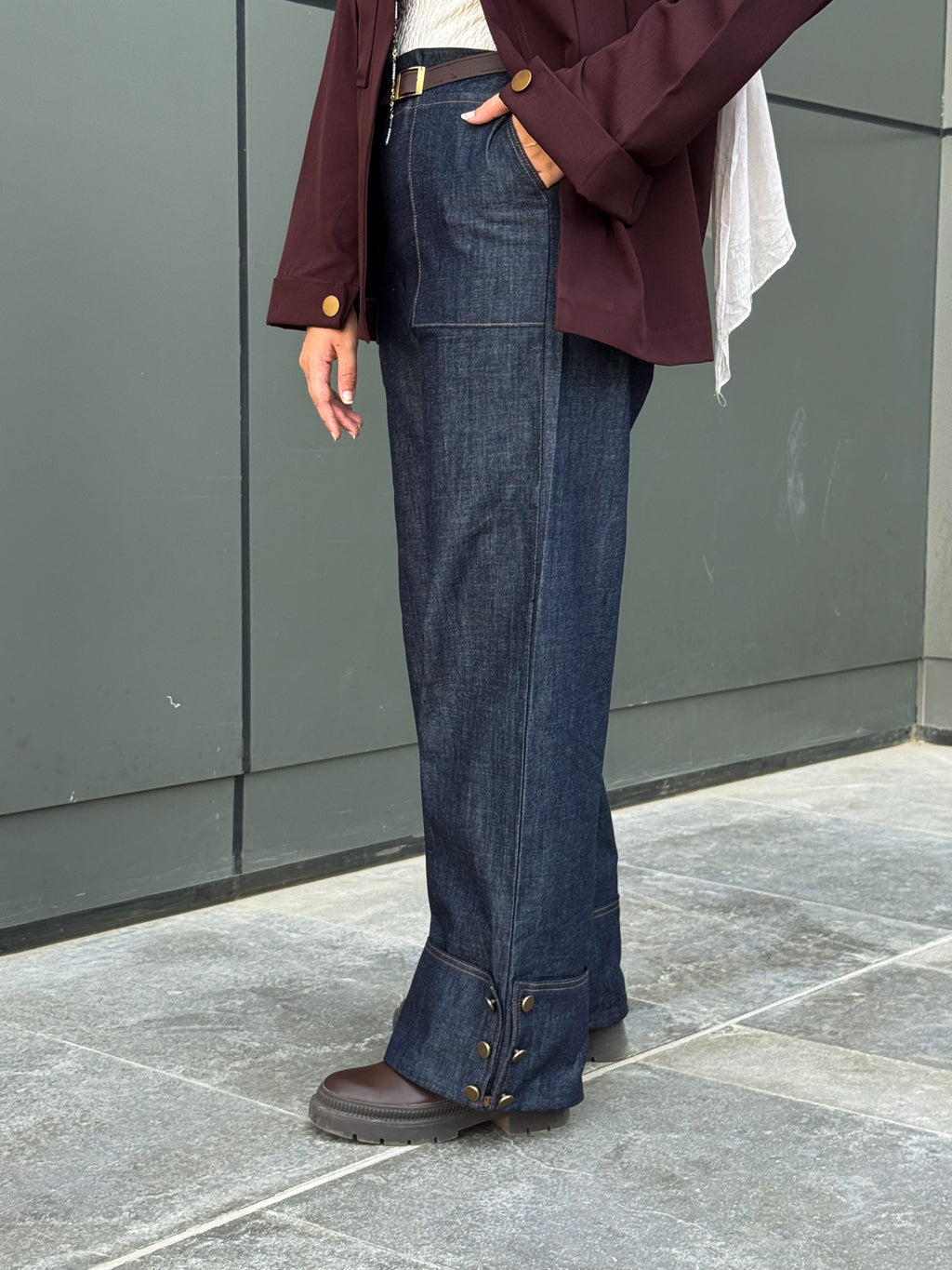 Buttoned Denim Gold Buttons