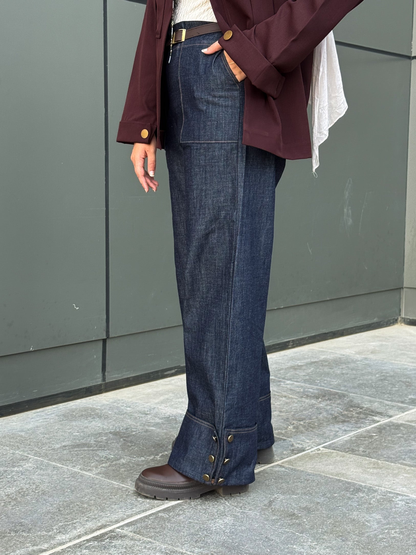 Buttoned Denim Gold Buttons