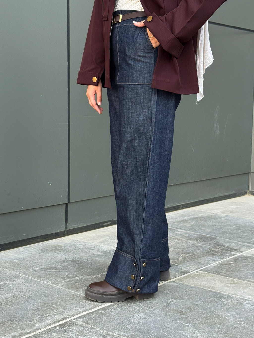 Buttoned Denim Gold Buttons