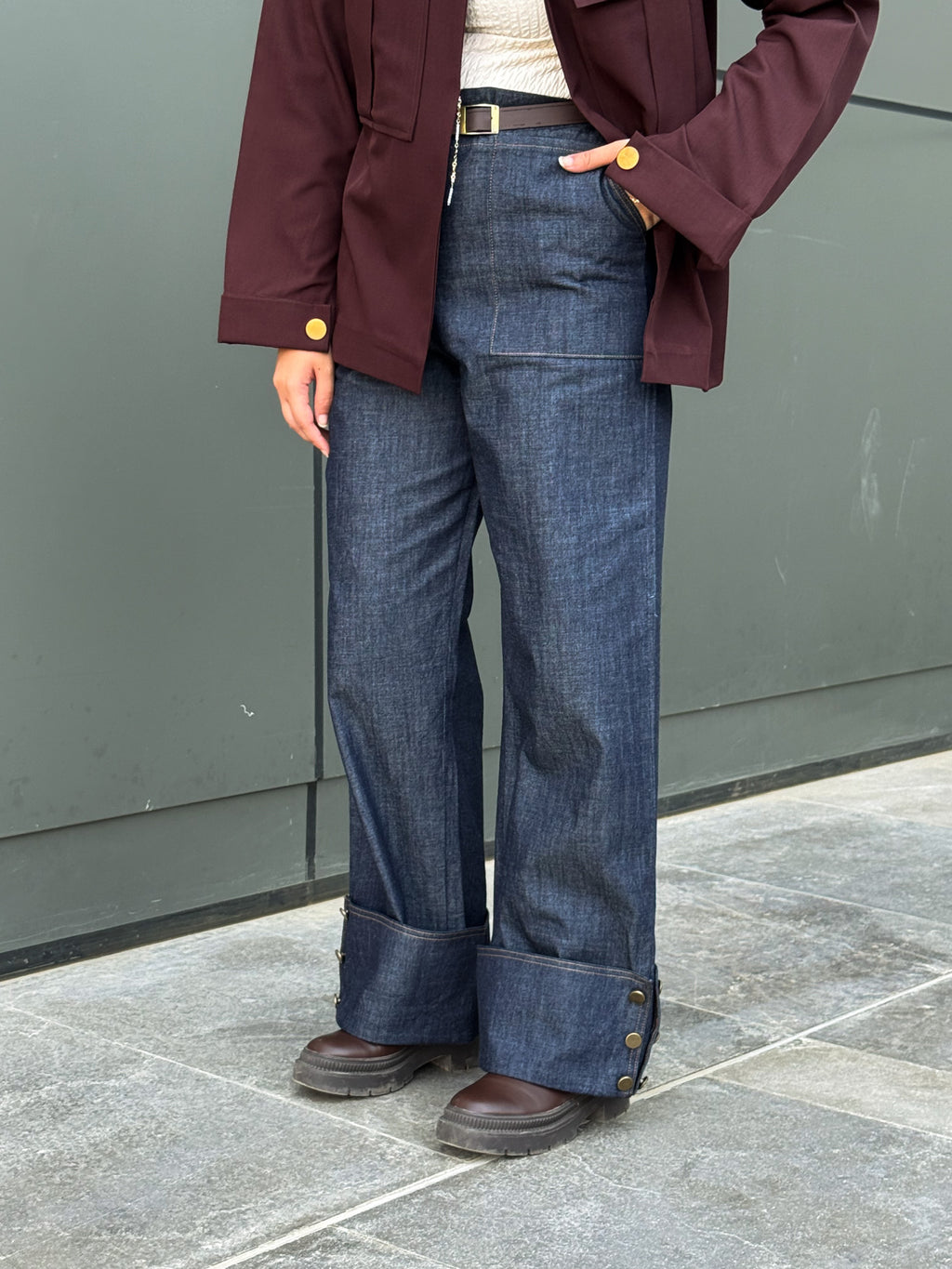 Buttoned Denim Gold Buttons