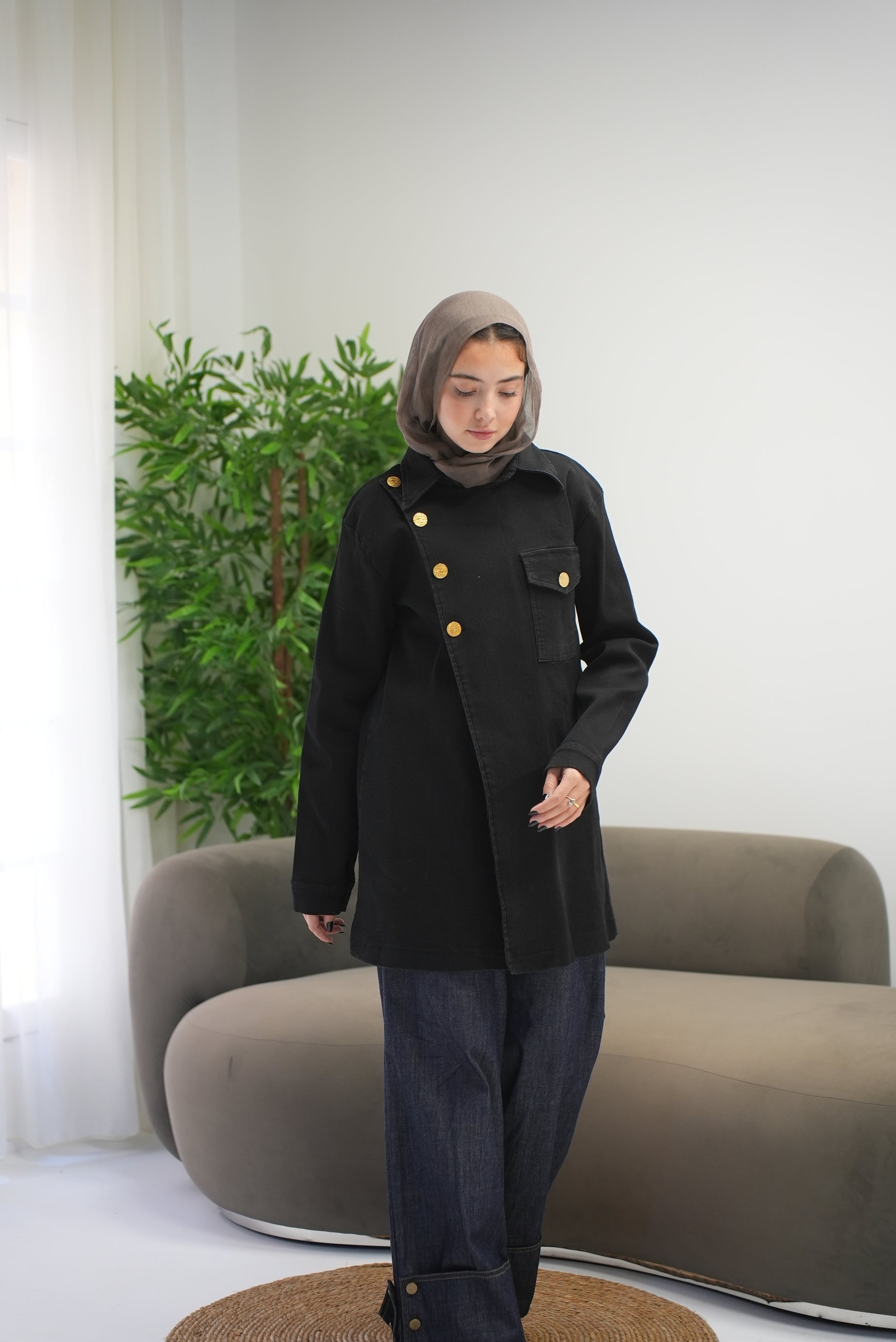 Charcoal Luxe coat-Black
