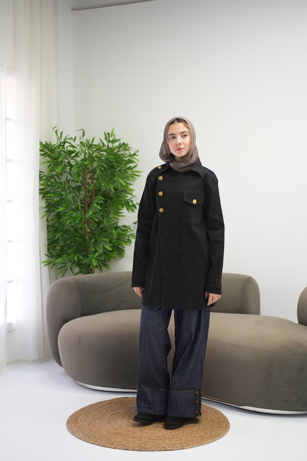 Charcoal Luxe coat-Black