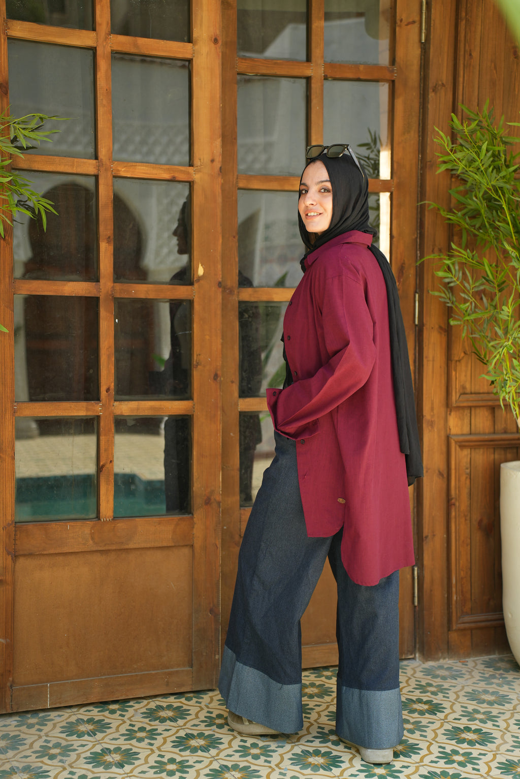 Burgundy glow chemise